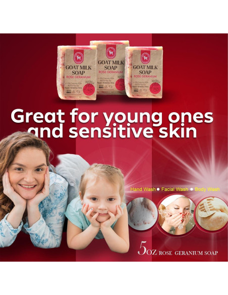 Jabón de Leche de Cabra Geranio Rosa Honey Sweetie Acres 141g