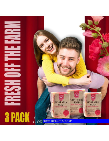 Jabón de Leche de Cabra Geranio Rosa Honey Sweetie Acres 141g