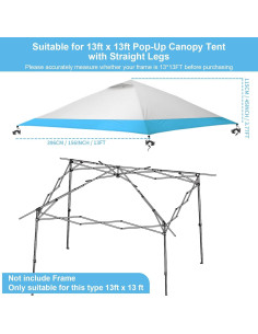 Cubierta Superior de Reemplazo Jorohiker 13x13 Pies Impermeable 2