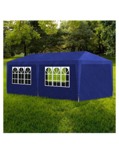 Carpa Gazebo ZQQLVOO 6.1x3.05m Azul Resistente al Agua