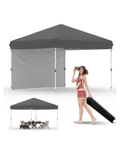 Carpa Plegable 3x3m Garvee Gris Resistente al Agua y UV