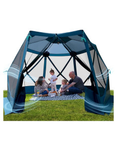 Gazebo Timber Ridge 3.5x3.0m Azul, Carpa Portátil para Camping