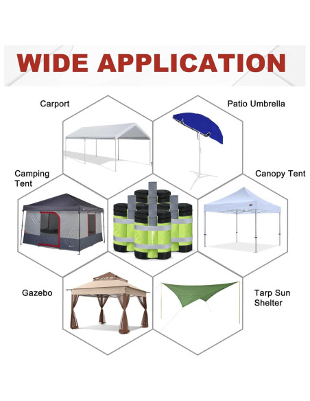 Bolsas de Arena ABCCANOPY para Toldos - 4 Unidades Verde
