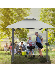Cubierta de Reemplazo para Gazebo de Parrilla AONEAR 5x8 Gris 2