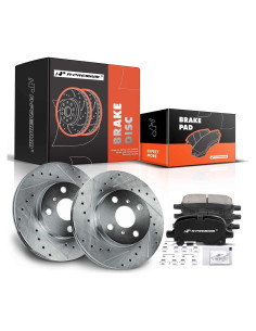 Discos de Freno Perforados y Ranurados A-Premium 255mm + Pastillas Cerámicas Toyota/Chevrolet