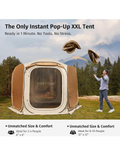 Carpa Plegable East Oak 3.66x3.66m con Malla y Bolsa de Transporte 2