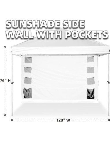 Pared Lateral de Sombra MordenApe para Toldo 10x10, Impermeable