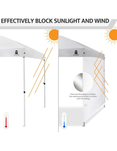 Pared Lateral de Sombra MordenApe para Toldo 10x10, Impermeable