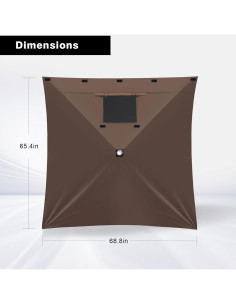 Panel Lateral MASTERCANOPY 150x172 cm Marrón con Ventana 2