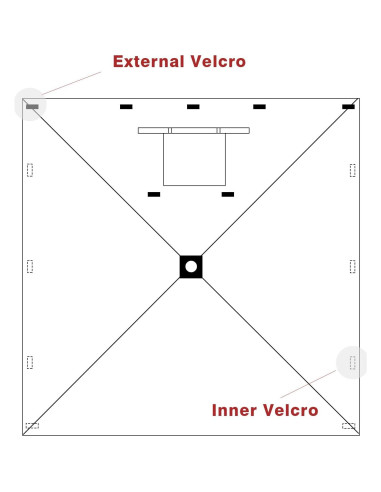 Panel Lateral MASTERCANOPY 150x172 cm Marrón con Ventana