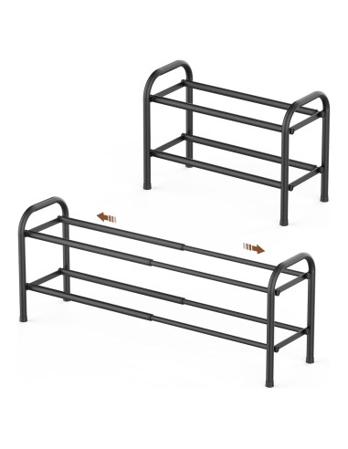 Estante para Zapatos Expandible Gonfoam 2 Niveles Metal Negro