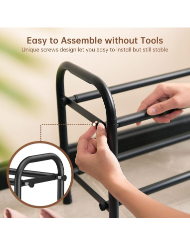 Estante para Zapatos Expandible Gonfoam 2 Niveles Metal Negro