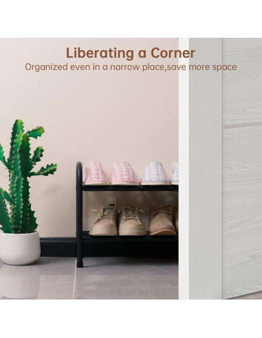 Estante para Zapatos Expandible Gonfoam 2 Niveles Metal Negro