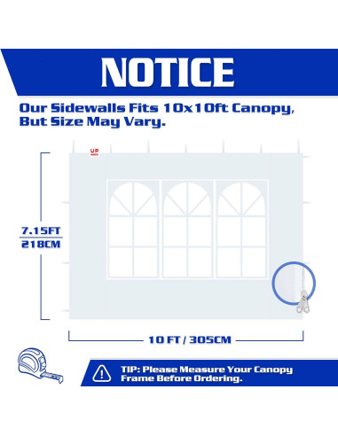Paneles Laterales para Carpa Plegable FANPAT 2 Pcs Impermeables