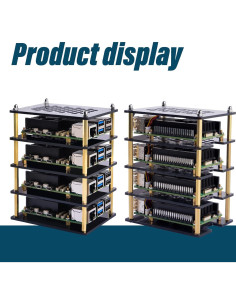 Caja Clúster 4 Capas GeeekPi para Raspberry Pi 5 con Enfriadores 2