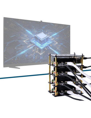 Caja Clúster 4 Capas GeeekPi para Raspberry Pi 5 con Enfriadores