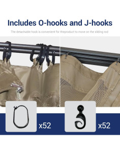 Malla Mosquitera Reemplazo Gazebo 10x12 Pies Warmally Negra 2