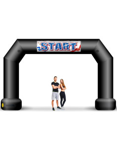 Arco Inflable Poligonal Wellcomer 6.1m Negro con Ventilador 2