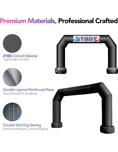 Arco Inflable Poligonal Wellcomer 6.1m Negro con Ventilador