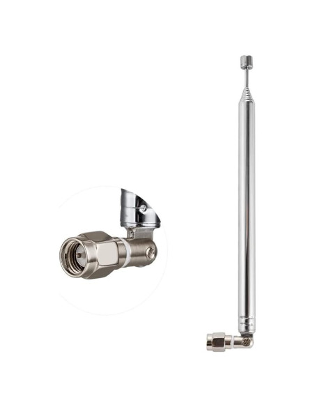 Antena Telescópica SMA Macho 8 Secciones 73.5cm para Radio TV