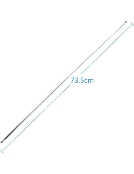 Antena Telescópica SMA Macho 8 Secciones 73.5cm para Radio TV