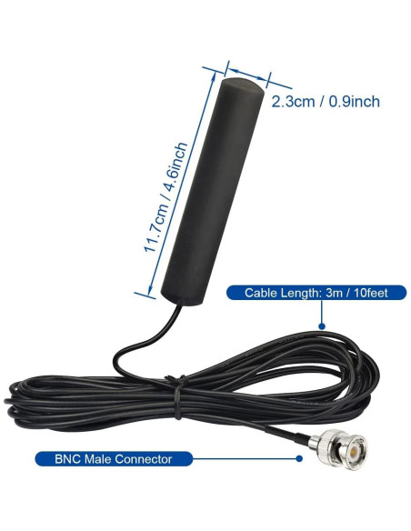 Antena Adhesiva VHF UHF Bingfu para Escáner de Radio 3m