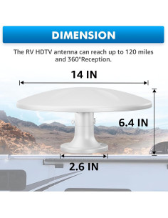 Antena de TV exterior DTB TECH 4K HDTV 160.9 km VHF UHF 2