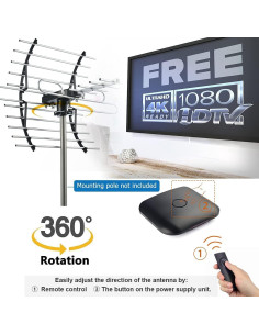 Antena de TV Digital HD CeKay Exterior 200 Millas 4K 1080P 2