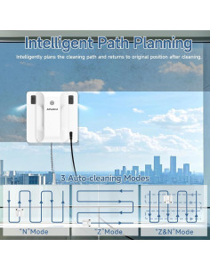 Robot Limpiador de Ventanas AlfaBot GLS400-5A, 4500Pa, Doble Rocío 2