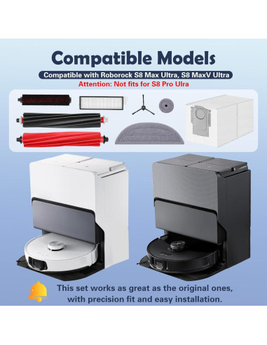 Kit de Accesorios VIEWALL S8 Max Ultra para Roborock - 24 Piezas