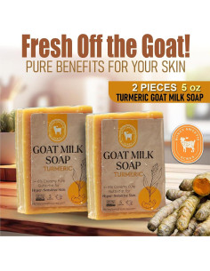 Jabón de Leche de Cabra con Cúrcuma Honey Sweetie Acres - 2 Unidades - 142 g 2