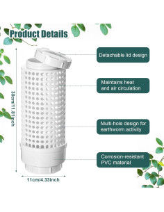 Contenedor de Compostaje al Aire Libre Blosssound 2 Pcs 2.46L 2