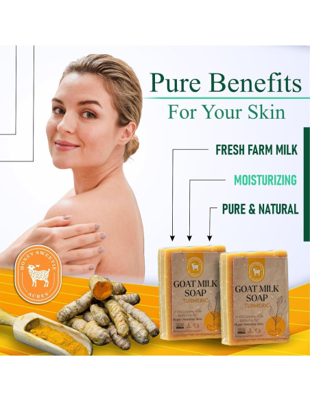 Jabón de Leche de Cabra con Cúrcuma Honey Sweetie Acres - 2 Unidades - 142 g