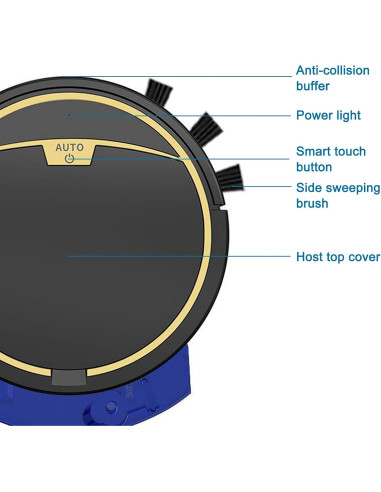 Aspiradora Robot Inteligente ZGEXING RS300 2800Pa 3 en 1 Negro