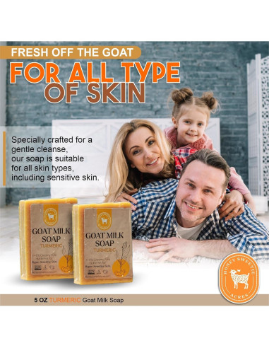 Jabón de Leche de Cabra con Cúrcuma Honey Sweetie Acres - 2 Unidades - 142 g