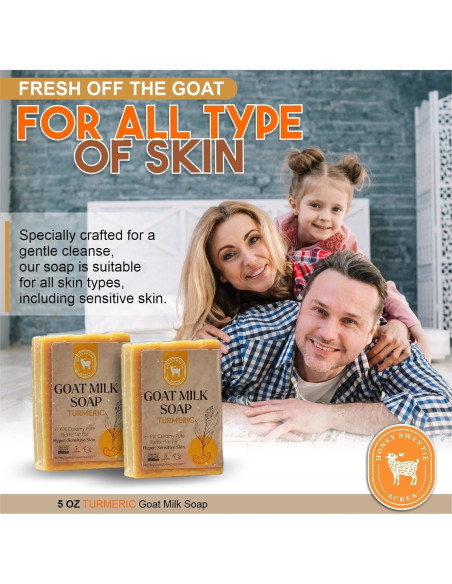 Jabón de Leche de Cabra con Cúrcuma Honey Sweetie Acres - 2 Unidades - 142 g
