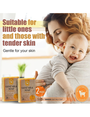 Jabón de Leche de Cabra con Cúrcuma Honey Sweetie Acres - 2 Unidades - 142 g