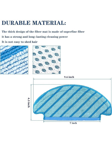 Paños de Mopa Lavables Chuancheng para Ecovacs Deebot T8 T9 N8