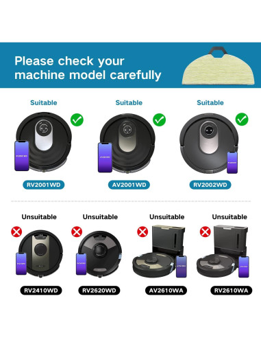 Almohadillas de Reemplazo Home Times para Aspiradora Shark RV2001WD