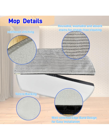 6 Almohadillas de Reemplazo Microfibra para Robot Shark AV2800