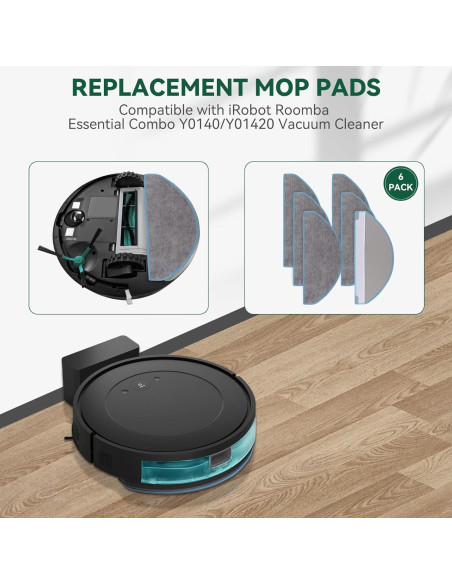 Almohadillas de Reemplazo LncBoc para iRobot Roomba Q0120 - 6 Piezas