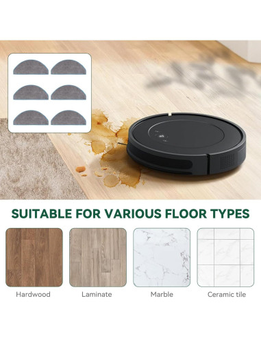 Almohadillas de Reemplazo LncBoc para iRobot Roomba Q0120 - 6 Piezas