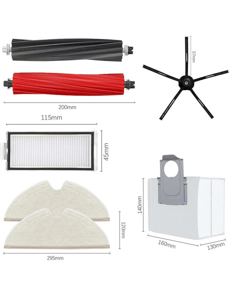 Kit de Reemplazo Genérico para Aspiradora Roborock Q8 Max y Q5 Max