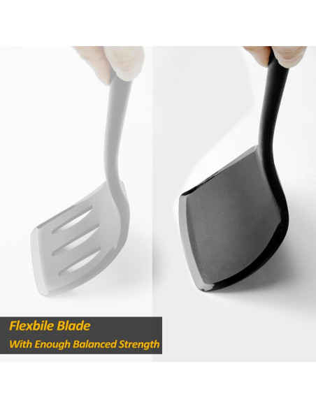 Espátula de Silicona Vovoly Extra Grande Negra para Cocina