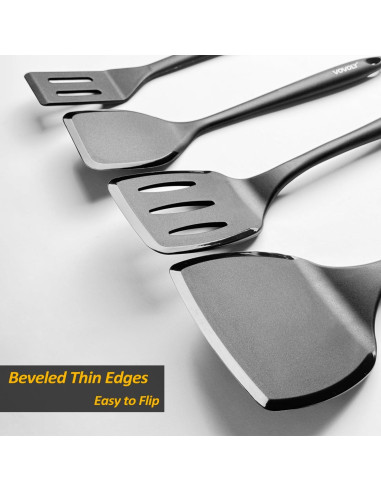 Espátula de Silicona Vovoly Extra Grande Negra para Cocina