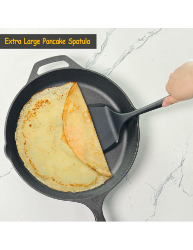 Espátula de Silicona Vovoly Extra Grande Negra para Cocina