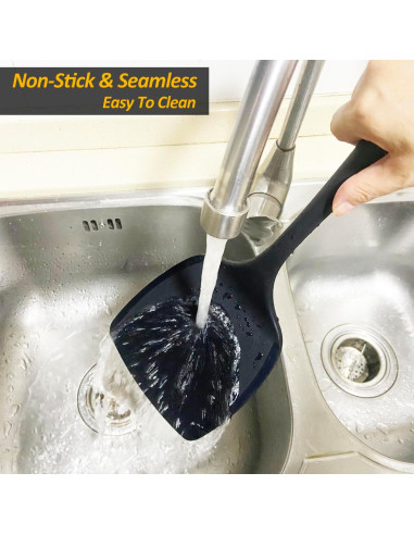 Espátula de Silicona Vovoly Extra Grande Negra para Cocina