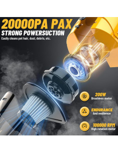 Aspiradora de Mano Inalámbrica LIVOWALNY 200W 20KPa 2