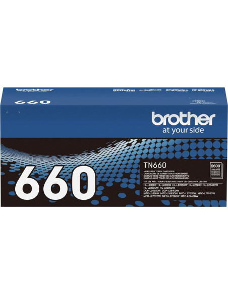 Cartucho de Tóner Brother TN660 Alta Capacidad Negro 2600 Páginas