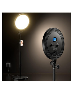 Luz de Anillo Profesional UBeesize 6500K con Soporte y Control Remoto